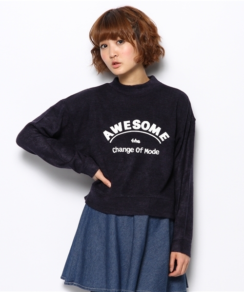 WEGO（ウィゴー）の「WEGO/ハイネックロゴニットソー（ニット/セーター・レディース・アイボリー/杢グレー/サックスブルー/ネイビー・FREE）」の16枚目の写真