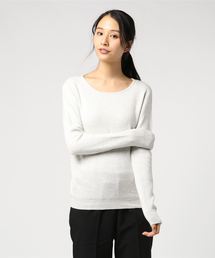 コットンメランジニット クルーネック