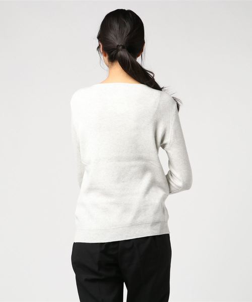 three dots（スリードッツ）の「コットンメランジニット クルーネック（ニット/セーター・レディース・イエロー/ブルー/ライトグレー・SMALL）」の5枚目の写真
