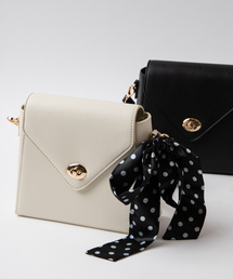 WEGO | WEGO/【2点セット】スカーフ付きフラップショルダーバッグ(ショルダーバッグ)