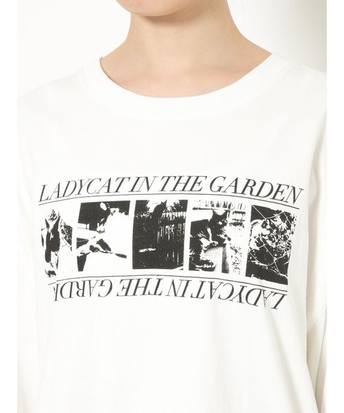 MURUA（ムルーア）の「CATロングTシャツ（Tシャツ/カットソー・レディース・ホワイト/ブラック/ラベンダー・FREE）」の14枚目の写真