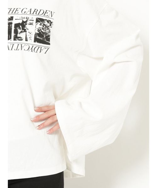 MURUA（ムルーア）の「CATロングTシャツ（Tシャツ/カットソー・レディース・ホワイト/ブラック/ラベンダー・FREE）」の15枚目の写真