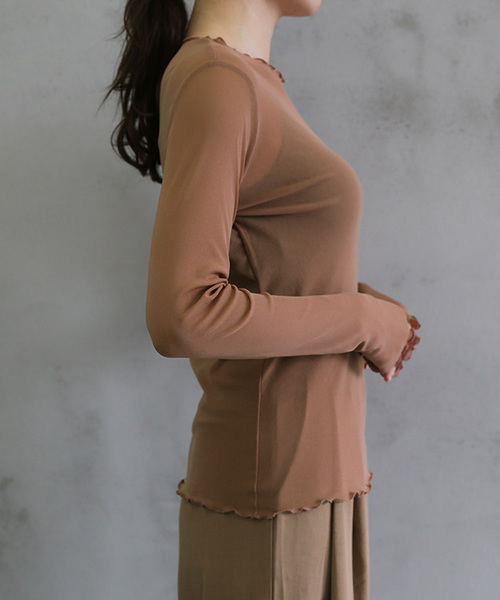 select MOCA（セレクトモカ）の「パワーネットチュールカットソー（Tシャツ/カットソー・レディース・ブラック/ベージュ/ブラウン・FREE）」の10枚目の写真