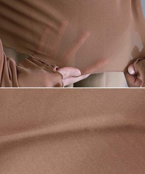 select MOCA（セレクトモカ）の「パワーネットチュールカットソー（Tシャツ/カットソー・レディース・ブラック/ベージュ/ブラウン・FREE）」の6枚目の写真