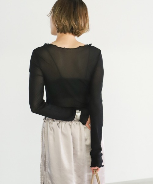 select MOCA（セレクトモカ）の「パワーネットチュールカットソー（Tシャツ/カットソー・レディース・ブラック/ベージュ/ブラウン・FREE）」の19枚目の写真