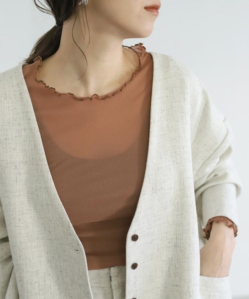 select MOCA（セレクトモカ）の「パワーネットチュールカットソー（Tシャツ/カットソー・レディース・ブラック/ベージュ/ブラウン・FREE）」の16枚目の写真