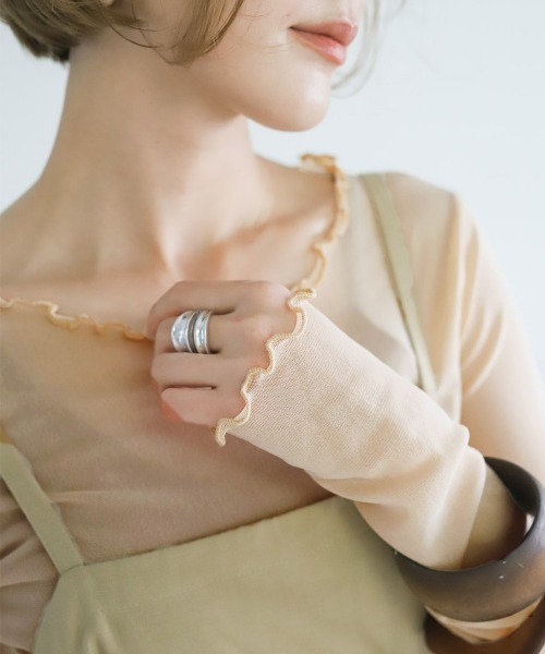 select MOCA（セレクトモカ）の「パワーネットチュールカットソー（Tシャツ/カットソー・レディース・ブラック/ベージュ/ブラウン・FREE）」の21枚目の写真