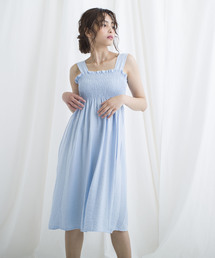 【Jewelobe/ ジュエローブ】 シャーリングサス付きワンピース