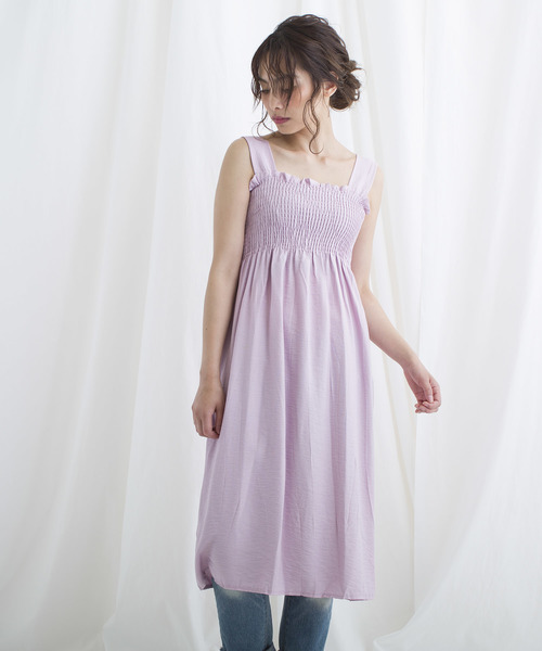 LUGG NAGG(ラグナグ)の「【Jewelobe/ ジュエローブ】 シャーリングサス付きワンピース(ワンピース・レディース・ピンク/サックスブルー/ベージュ/ブラック・FREE)」の4枚目の写真