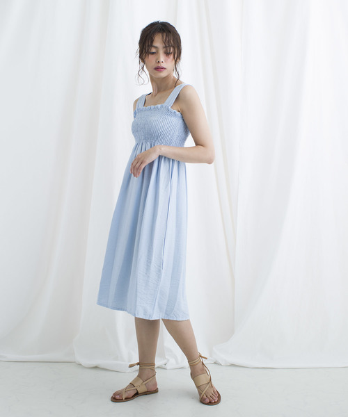 LUGG NAGG(ラグナグ)の「【Jewelobe/ ジュエローブ】 シャーリングサス付きワンピース(ワンピース・レディース・ピンク/サックスブルー/ベージュ/ブラック・FREE)」の7枚目の写真