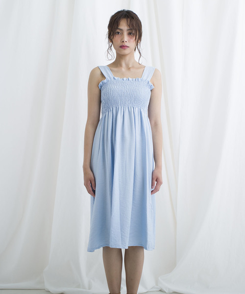 LUGG NAGG(ラグナグ)の「【Jewelobe/ ジュエローブ】 シャーリングサス付きワンピース(ワンピース・レディース・ピンク/サックスブルー/ベージュ/ブラック・FREE)」の8枚目の写真