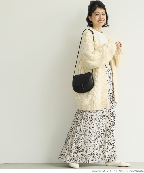 coca（coca）（コカ）の「レオパード柄ロング丈プリーツスカート（スカート・レディース・ホワイト/ブラウン・ONE SIZE）」の19枚目の写真