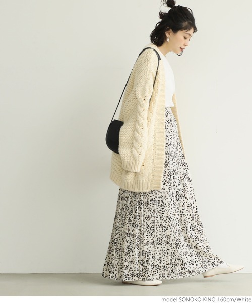 coca（coca）（コカ）の「レオパード柄ロング丈プリーツスカート（スカート・レディース・ホワイト/ブラウン・ONE SIZE）」の18枚目の写真
