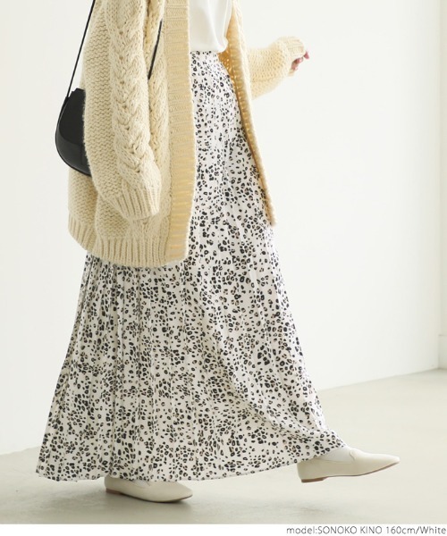 coca（coca）（コカ）の「レオパード柄ロング丈プリーツスカート（スカート・レディース・ホワイト/ブラウン・ONE SIZE）」の16枚目の写真