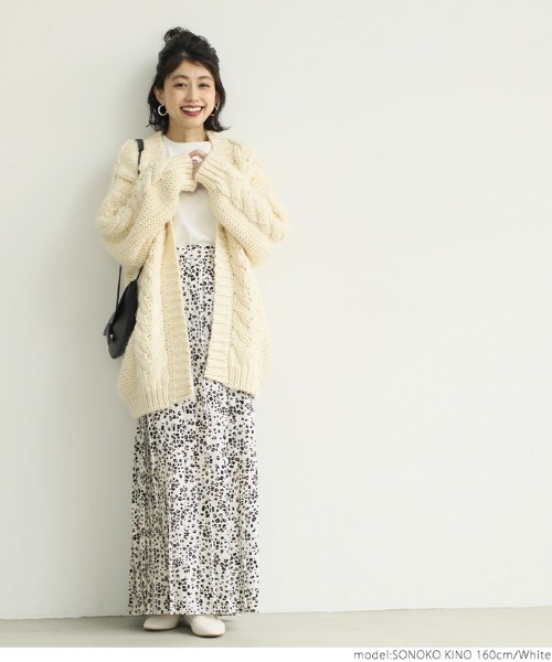 coca（coca）（コカ）の「レオパード柄ロング丈プリーツスカート（スカート・レディース・ホワイト/ブラウン・ONE SIZE）」の12枚目の写真
