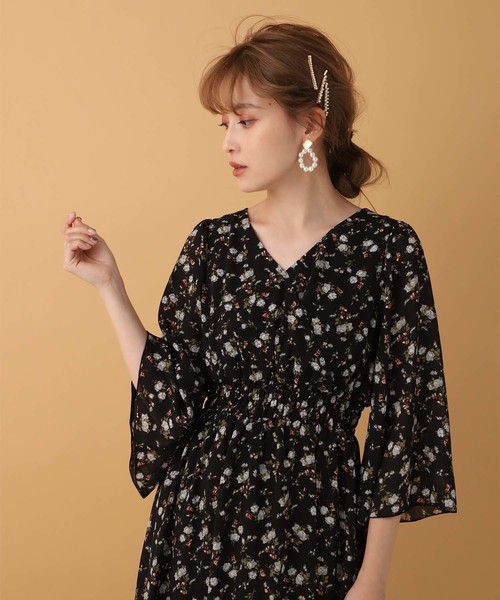 one after another NICE CLAUP（ワンアフターアナザーナイスクラップ）の「【ZOZO限定】カシュクールフレアロングワンピース（ワンピース・レディース・ブラック系その他/グリーン系その他/イエロー系その他/ピンク系その他・FREE）」の22枚目の写真