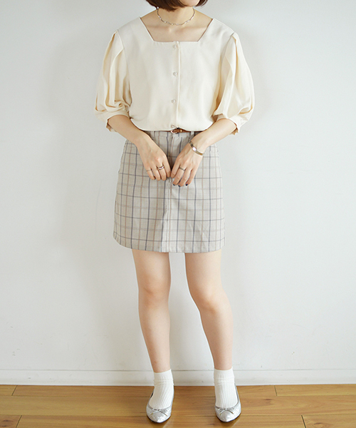 PairPair（ペアペア）の「スクエアネックバックリボンブラウス（シャツ/ブラウス・レディース・ブラック/アイボリー・FREE）」の4枚目の写真