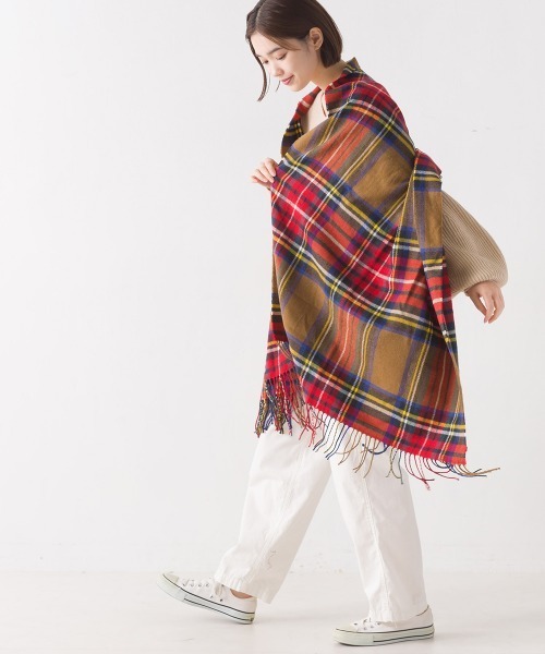 OMNES（オムネス）の「ウール混大判チェックフリンジストール（ストール/ショール・レディース・ホワイト系その他/ブラック系その他/グレー系その他/ブラウン系その他/グリーン系その他/ブルー系その他/パープル系その他/レッド系その他/ブラック系その他2/グレー系その他2/グレー系その他3/ブラウン系その他2/ブラウン系その他3/ブルー系その他2/レッド系その他2・FREE）」の22枚目の写真