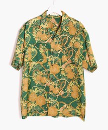 meagratia(AO[eBA)Flower print open collar shirt(Vc/uEX)