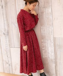 PREFERIR | ドット柄 ロング ワンピース【日テレ・oha!4番組着用】(シャツワンピース)