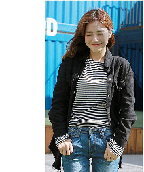 FUNALIVE（ファンアライブ）の「【U-BASIC】べルタイプロング袖ストライプTシャツ（Tシャツ/カットソー・レディース・オレンジ/ブラック・FREE）」の19枚目の写真