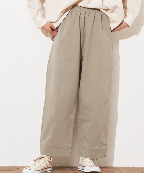 PUAL CE CIN(ピュアルセシン)の「ニットチノギャザーパンツ(その他パンツ・レディース・ベージュ/カーキ/モカ/ネイビー・FREE)」の3枚目の写真