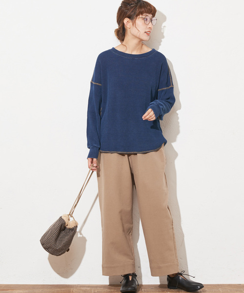 PUAL CE CIN(ピュアルセシン)の「ニットチノギャザーパンツ(その他パンツ・レディース・ベージュ/カーキ/モカ/ネイビー・FREE)」の5枚目の写真