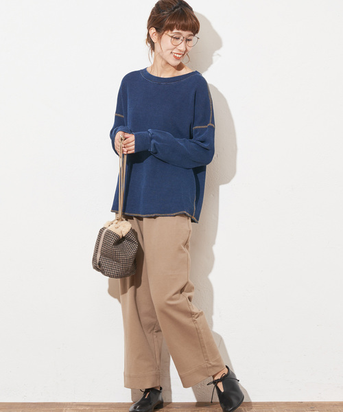 PUAL CE CIN(ピュアルセシン)の「ニットチノギャザーパンツ(その他パンツ・レディース・ベージュ/カーキ/モカ/ネイビー・FREE)」の8枚目の写真