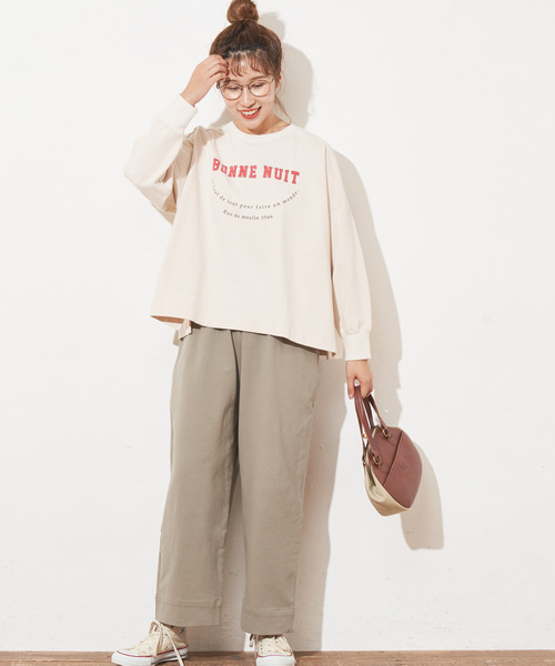 PUAL CE CIN(ピュアルセシン)の「ニットチノギャザーパンツ(その他パンツ・レディース・ベージュ/カーキ/モカ/ネイビー・FREE)」の12枚目の写真