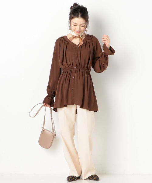 archives（アルシーヴ）の「【setupにも】起毛カルゼフレアパンツ（その他パンツ・レディース・ベージュ/ブラウン/ブルー/アイボリー・MEDIUM）」の8枚目の写真