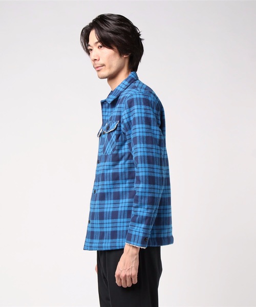 OUTDOOR PRODUCTS（アウトドアプロダクツ）の「【OUTDOOR PRODUCTS】裏ボアネルチェックシャツ　ワークテイスト　シャツアウター（シャツ/ブラウス・メンズ・チャコールグレー/レッド/ブルー/グリーン・SMALL/MEDIUM/LARGE/X-LARGE）」の5枚目の写真