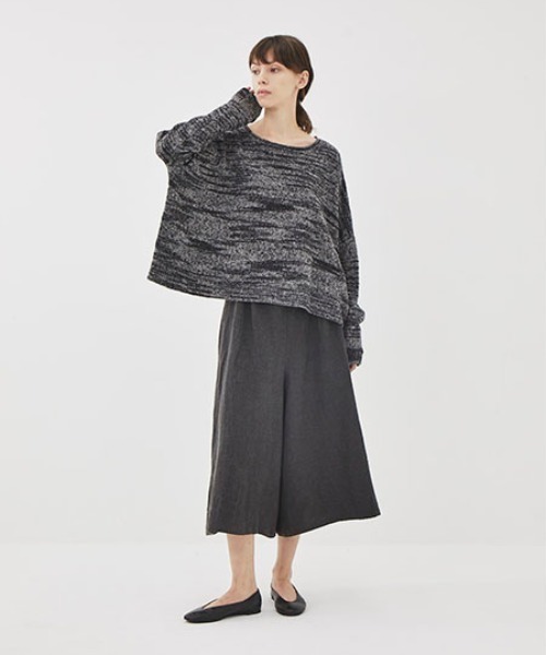 mizuiroind(ミズイロインド)の「ワイドフレアパンツ(その他パンツ・レディース・ブラック/チャコールグレー/キナリ・2)」の2枚目の写真