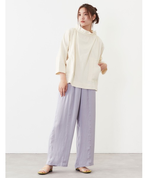 POU DOU DOU（プードゥドゥ）の「天竺フィッシャーマンスモック（Tシャツ/カットソー・レディース・オフホワイト/アイボリー/ダークグレー・3）」の5枚目の写真