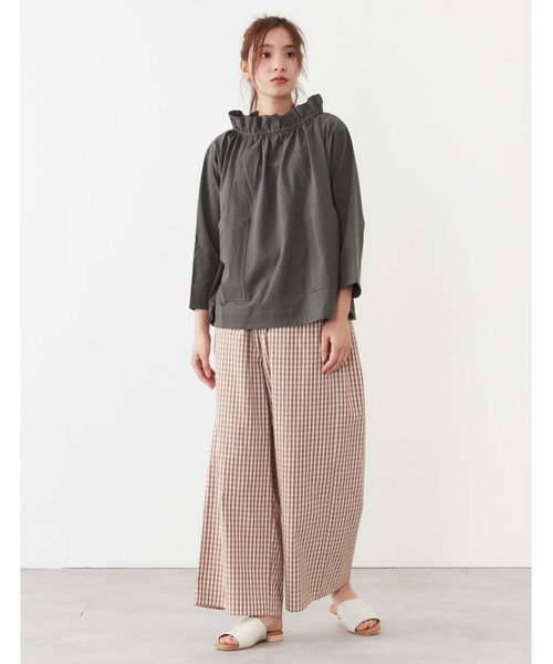 POU DOU DOU（プードゥドゥ）の「天竺フィッシャーマンスモック（Tシャツ/カットソー・レディース・オフホワイト/アイボリー/ダークグレー・3）」の9枚目の写真