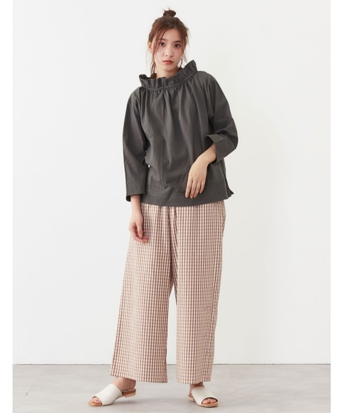 POU DOU DOU（プードゥドゥ）の「天竺フィッシャーマンスモック（Tシャツ/カットソー・レディース・オフホワイト/アイボリー/ダークグレー・3）」の10枚目の写真