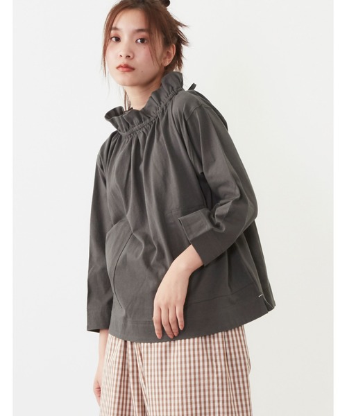 POU DOU DOU（プードゥドゥ）の「天竺フィッシャーマンスモック（Tシャツ/カットソー・レディース・オフホワイト/アイボリー/ダークグレー・3）」の13枚目の写真