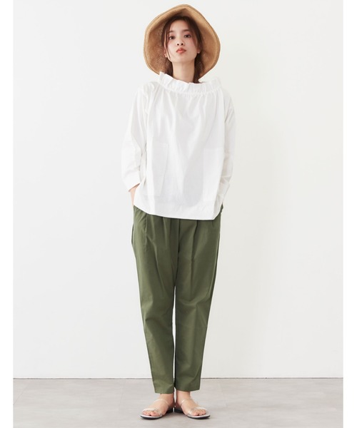 POU DOU DOU（プードゥドゥ）の「天竺フィッシャーマンスモック（Tシャツ/カットソー・レディース・オフホワイト/アイボリー/ダークグレー・3）」の14枚目の写真