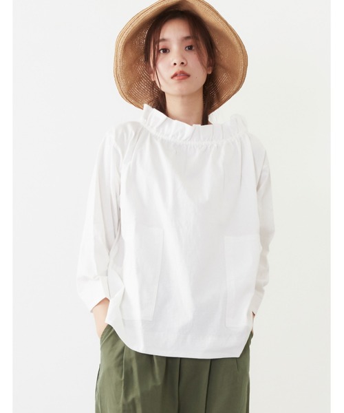 POU DOU DOU（プードゥドゥ）の「天竺フィッシャーマンスモック（Tシャツ/カットソー・レディース・オフホワイト/アイボリー/ダークグレー・3）」の16枚目の写真