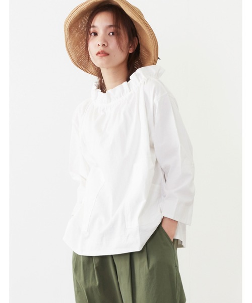 POU DOU DOU（プードゥドゥ）の「天竺フィッシャーマンスモック（Tシャツ/カットソー・レディース・オフホワイト/アイボリー/ダークグレー・3）」の17枚目の写真