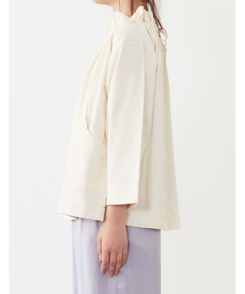 POU DOU DOU（プードゥドゥ）の「天竺フィッシャーマンスモック（Tシャツ/カットソー・レディース・オフホワイト/アイボリー/ダークグレー・3）」の20枚目の写真