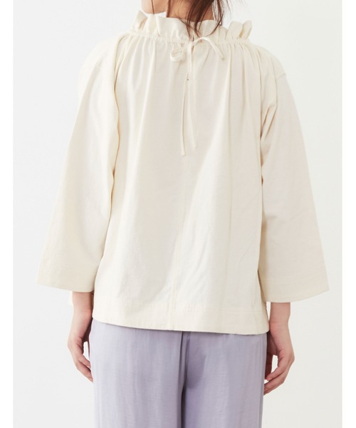 POU DOU DOU（プードゥドゥ）の「天竺フィッシャーマンスモック（Tシャツ/カットソー・レディース・オフホワイト/アイボリー/ダークグレー・3）」の21枚目の写真