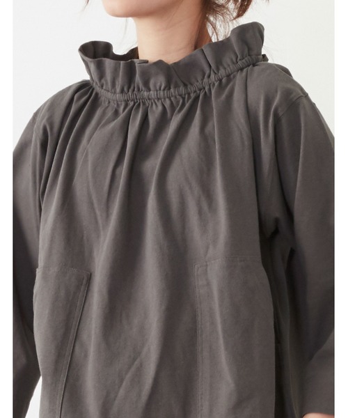 POU DOU DOU（プードゥドゥ）の「天竺フィッシャーマンスモック（Tシャツ/カットソー・レディース・オフホワイト/アイボリー/ダークグレー・3）」の22枚目の写真