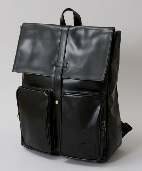 WEGO（ウィゴー）の「WEGO/レザータッチリュック（バックパック/リュック・メンズ・ホワイト/ブラック・FREE）」の7枚目の写真