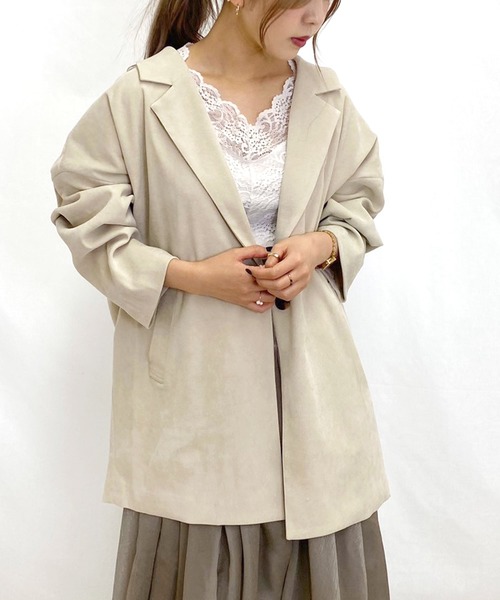 apres jour mignon(アプレジュールミニョン)の「ゆるテーラージャケット【ZOZOTOWN限定アイテム】(テーラードジャケット・レディース・モカ/ベージュ/アイボリー・フリー)」の4枚目の写真