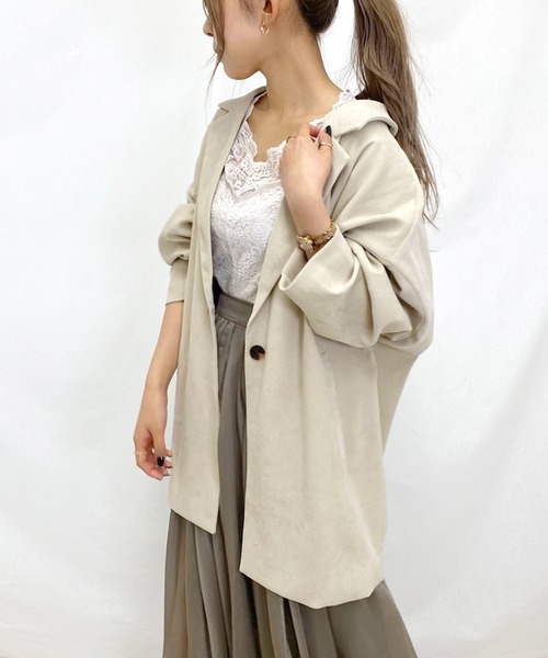 apres jour mignon(アプレジュールミニョン)の「ゆるテーラージャケット【ZOZOTOWN限定アイテム】(テーラードジャケット・レディース・モカ/ベージュ/アイボリー・フリー)」の5枚目の写真