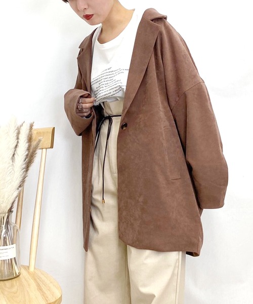 apres jour mignon(アプレジュールミニョン)の「ゆるテーラージャケット【ZOZOTOWN限定アイテム】(テーラードジャケット・レディース・モカ/ベージュ/アイボリー・フリー)」の14枚目の写真