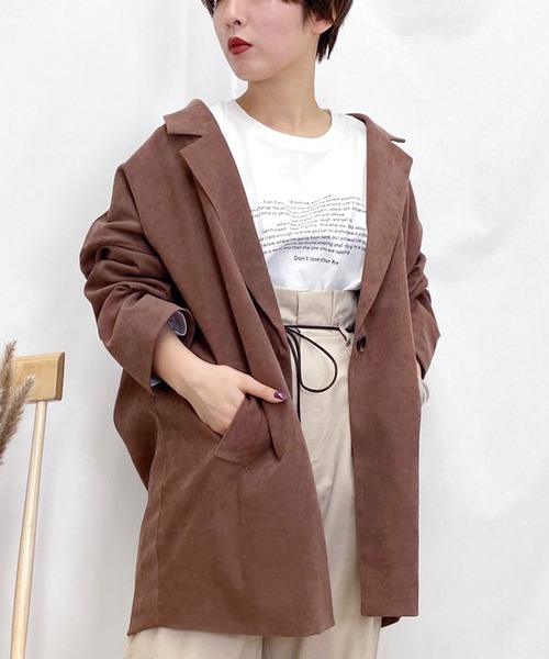 apres jour mignon(アプレジュールミニョン)の「ゆるテーラージャケット【ZOZOTOWN限定アイテム】(テーラードジャケット・レディース・モカ/ベージュ/アイボリー・フリー)」の13枚目の写真