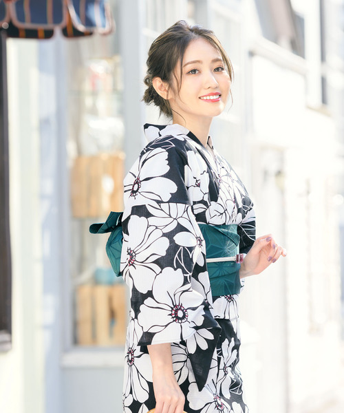 bonheur saisons（ボヌールセゾン）の「選べるレディース浴衣2点セット （浴衣＋帯）「bonheur saisons/ボヌールセゾン」（浴衣・レディース・ネイビー/ブラック系その他/ブラック系その他2/ブラック系その他3/ブラック系その他4/ブラック系その他5/ブラック系その他6/ブラック系その他7・FREE）」の3枚目の写真