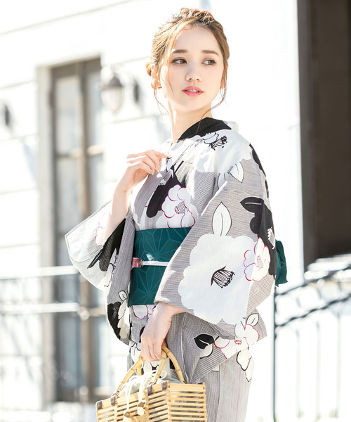 bonheur saisons（ボヌールセゾン）の「選べるレディース浴衣2点セット （浴衣＋帯）「bonheur saisons/ボヌールセゾン」（浴衣・レディース・ネイビー/ブラック系その他/ブラック系その他2/ブラック系その他3/ブラック系その他4/ブラック系その他5/ブラック系その他6/ブラック系その他7・FREE）」の7枚目の写真