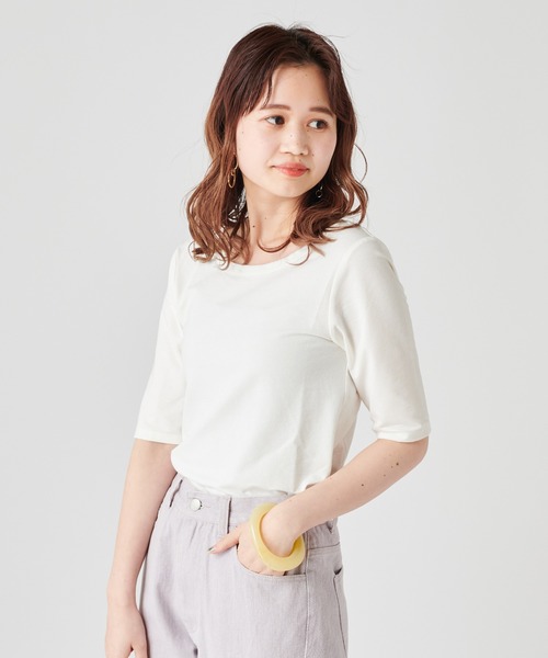 mystic（ミスティック）の「背中開きTシャツ（Tシャツ/カットソー・レディース・パープル/オフホワイト/イエロー・FREE）」の2枚目の写真